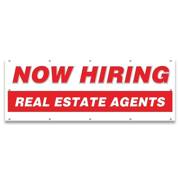Now Hiring Real Estate Agents Banner Apply Inside Accepting Application Single Sided